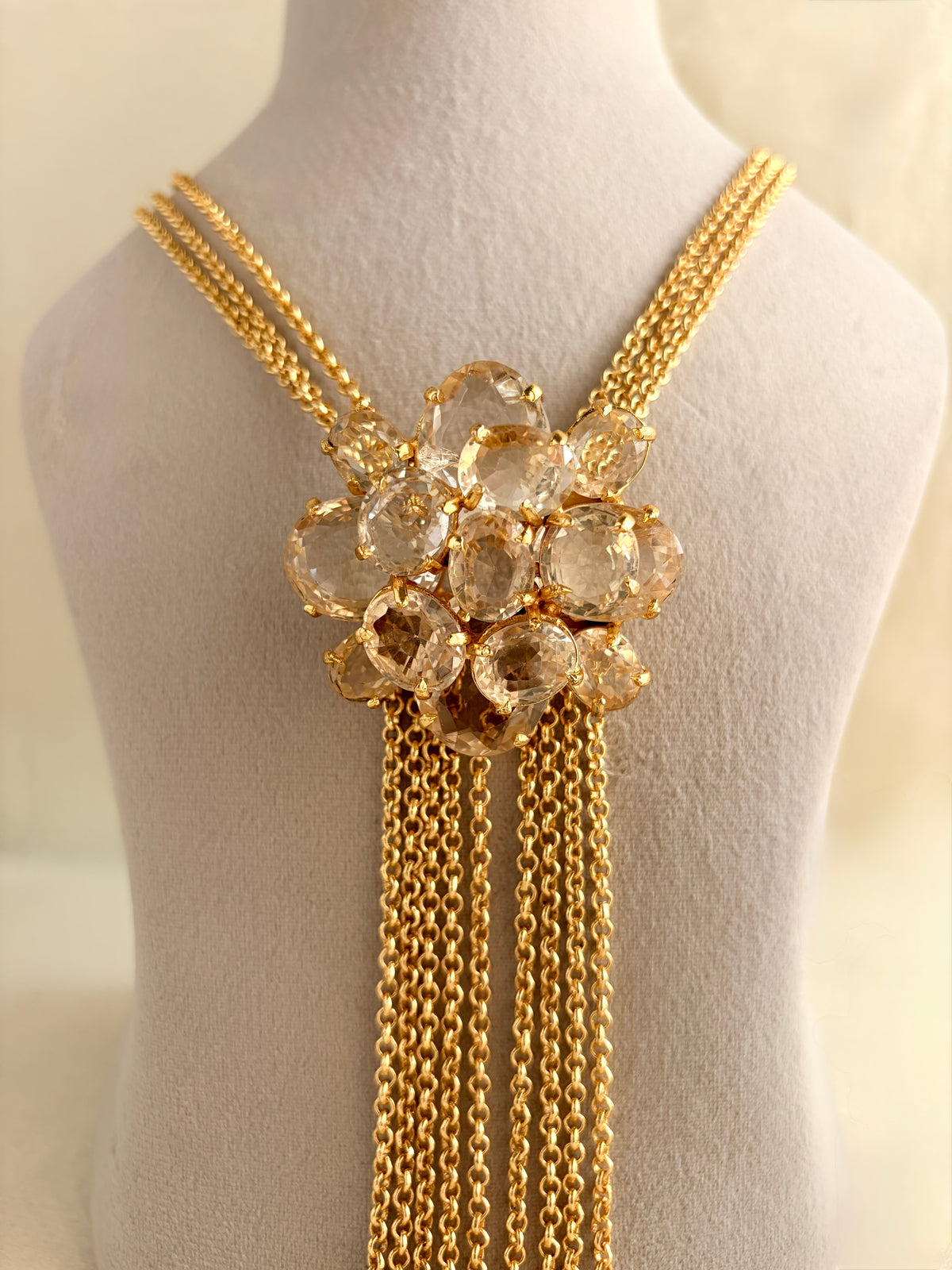 NIKEL FREE BRASS GOLD PLATED EACOATED WITH GEM STONE SEATED DESIGNER NECKLACE EEN0046