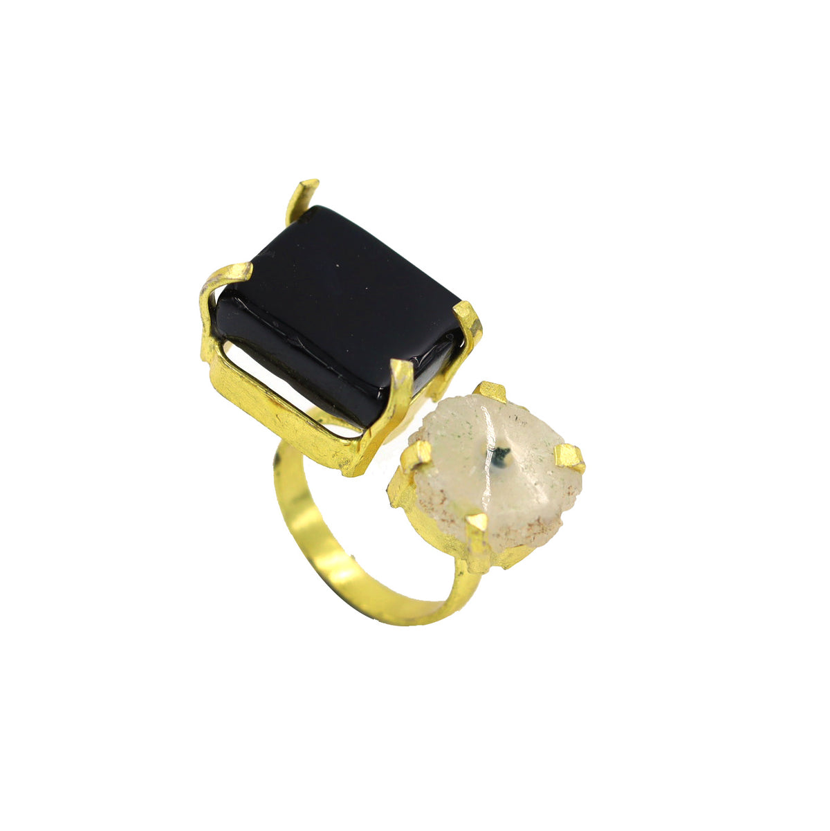 AGATE SEATED NIKEL FREE GOLD PLATED DESIGNER RING WHOLESALE 10 PC ARP0010