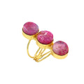 AGATE STONE SEATED NIKEL FREE GOLD PLATED DESIGNER RING WHOLESALE 10 PC ARP0011