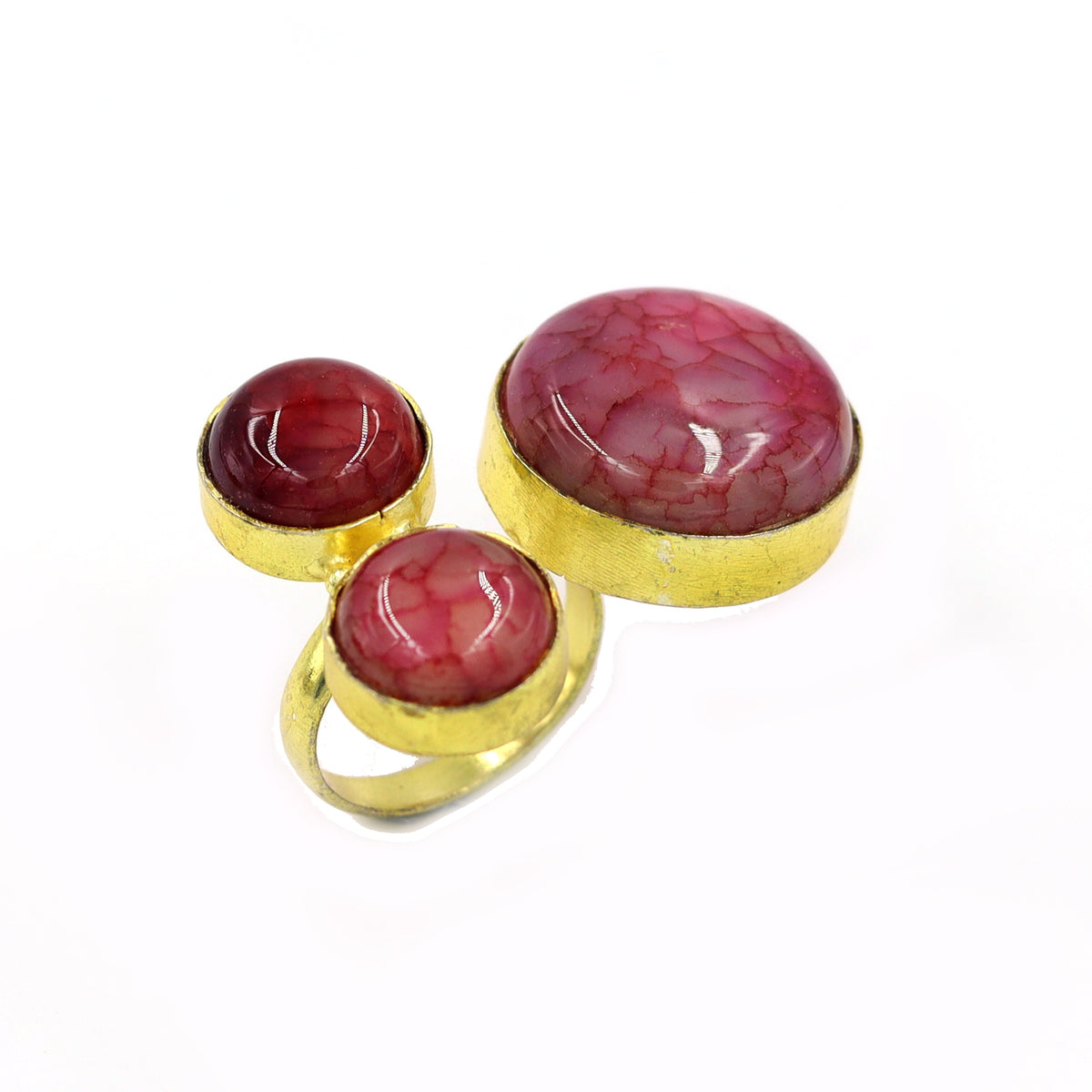 AGATE STONE SEATED NIKEL FREE GOLD PLATED DESIGNER RING WHOLESALE 10 PC ARP0012