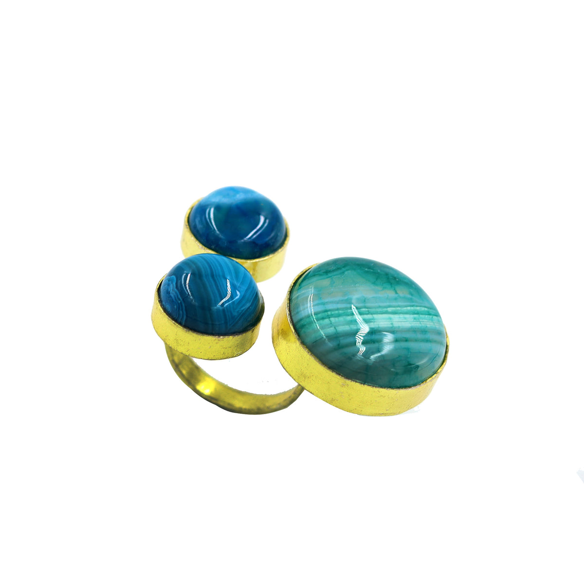AGATE STONE SEATED NIKEL FREE GOLD PLATED DESIGNER RING WHOLESALE 10 PC ARP0012