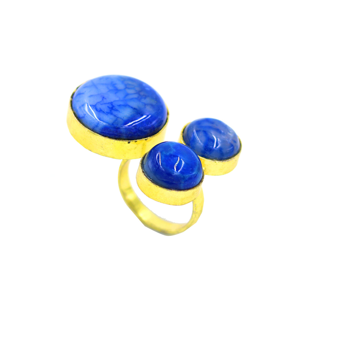 AGATE STONE SEATED NIKEL FREE GOLD PLATED DESIGNER RING WHOLESALE 10 PC ARP0012