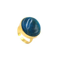 AGATE STONE SEATED NIKEL FREE GOLD PLATED DESIGNER RING WHOLESALE 10 PC ARP0015