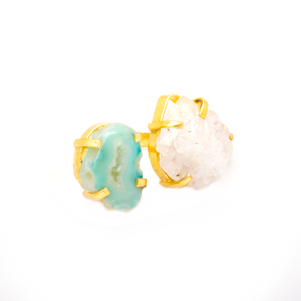 AGATE STONE SEATED NIKEL FREE GOLD PLATED DESIGNER RING WHOLESALE 10 PC ARP0020
