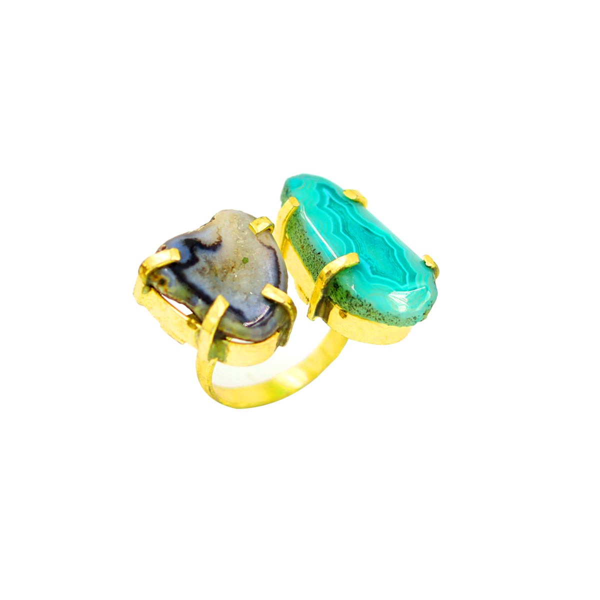 AGATE STONE SEATED NIKEL FREE GOLD PLATED DESIGNER RING WHOLESALE 10 PC ARP0020
