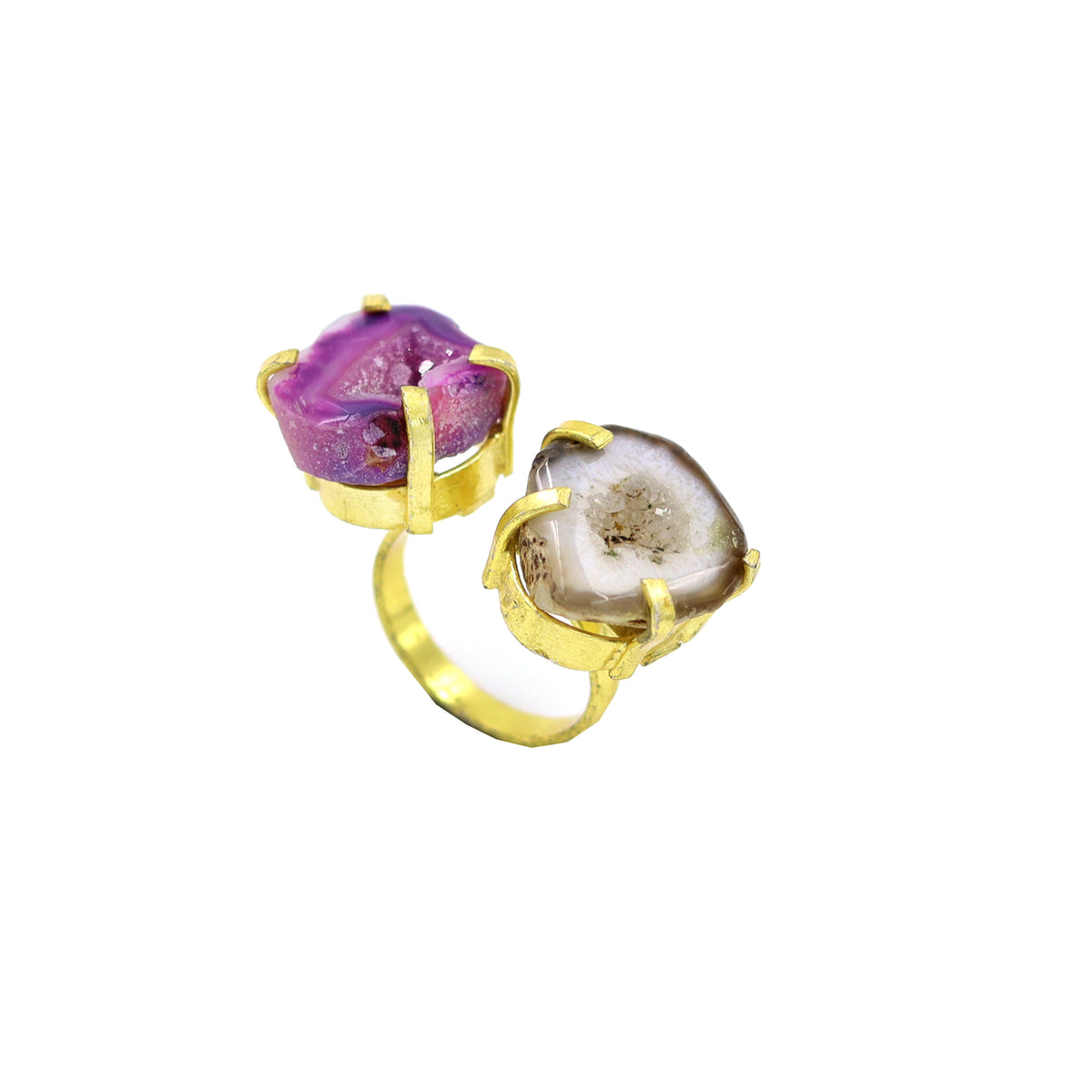 AGATE STONE SEATED NIKEL FREE GOLD PLATED DESIGNER RING WHOLESALE 10 PC ARP0020