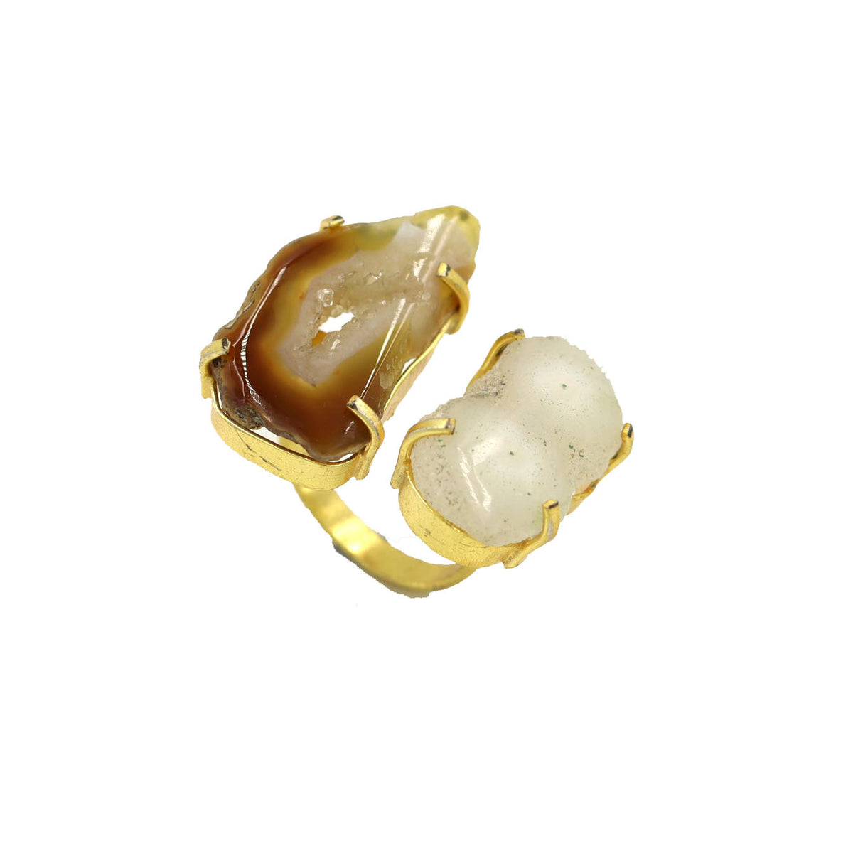 AGATE STONE SEATED NIKEL FREE GOLD PLATED DESIGNER RING WHOLESALE 10 PC ARP0020