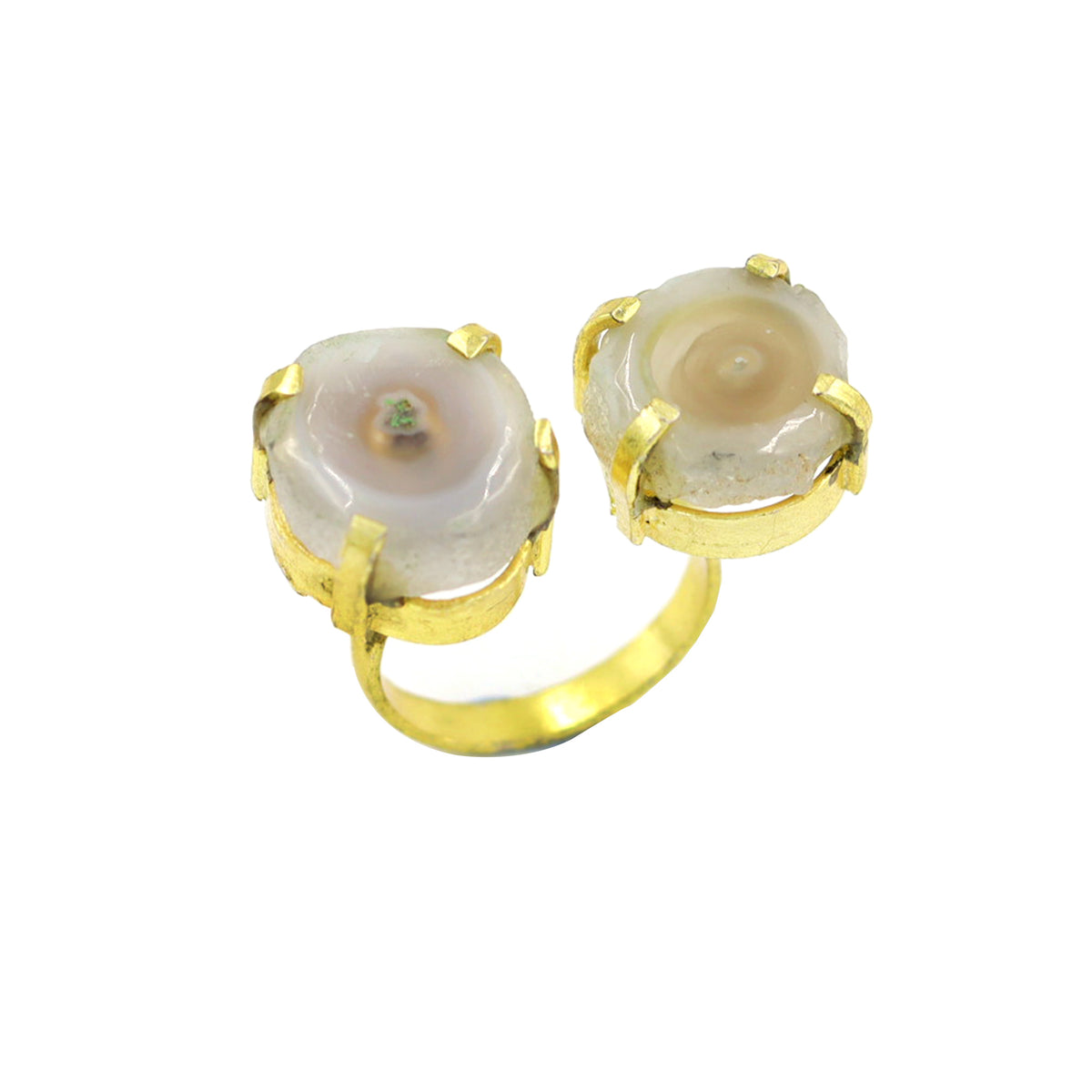 AGATE STONE SEATED NIKEL FREE GOLD PLATED DESIGNER RING WHOLESALE 10 PC ARP0020