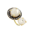 AGATE STONE SEATED NIKEL FREE GOLD PLATED DESIGNER RING WHOLESALE 10 PC APR002