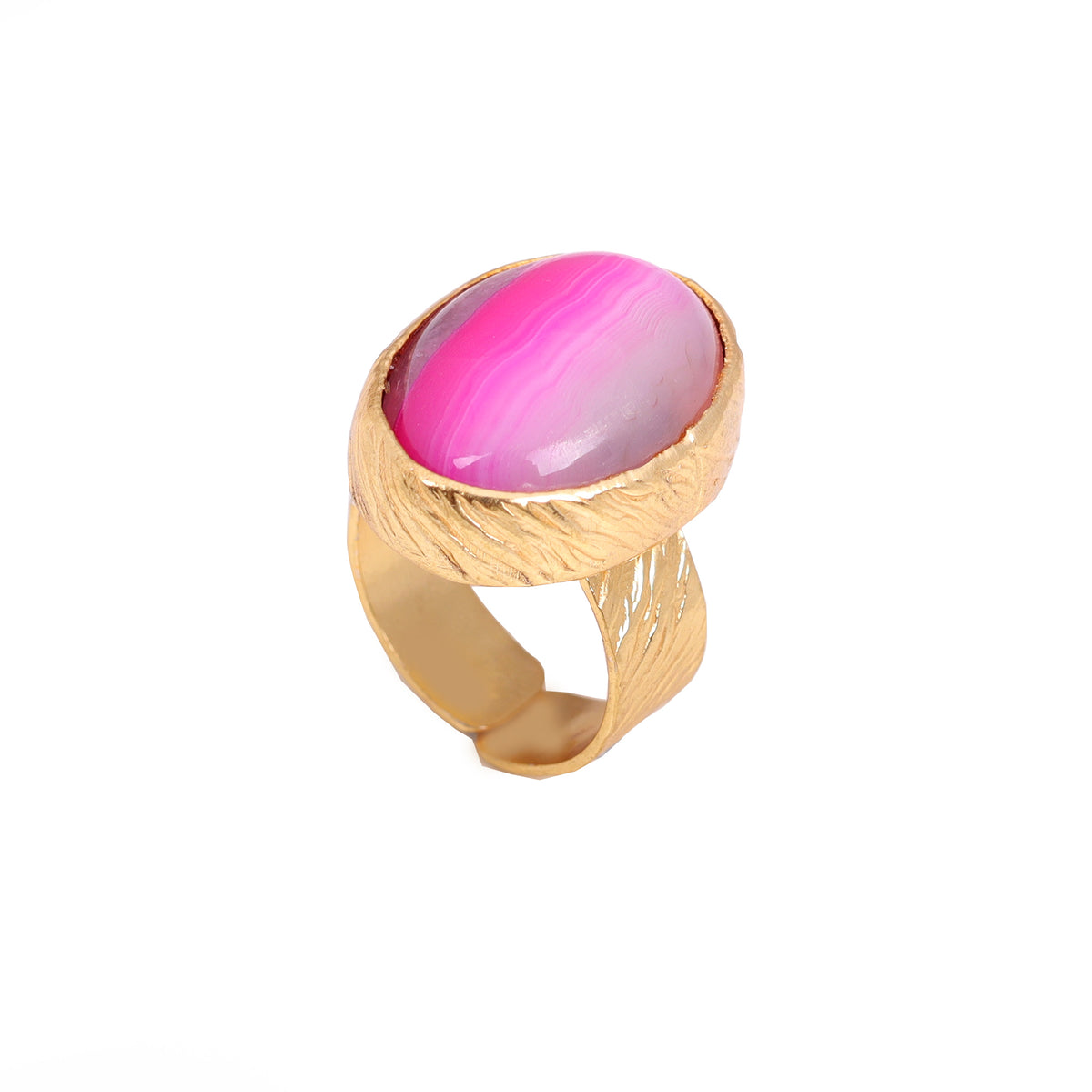 AGATE STONE SEATED NIKEL FREE GOLD PLATED DESIGNER RING WHOLESALE 10 PC ARP008