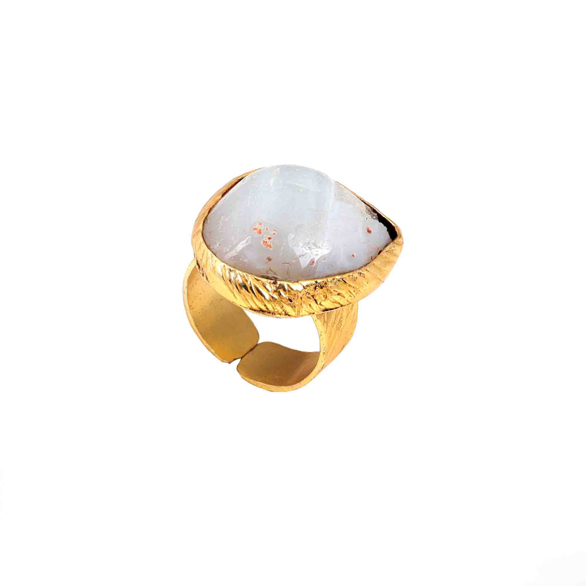 AGATE STONE SEATED NIKEL FREE GOLD PLATED DESIGNER RING WHOLESALE 10 PC ARP008
