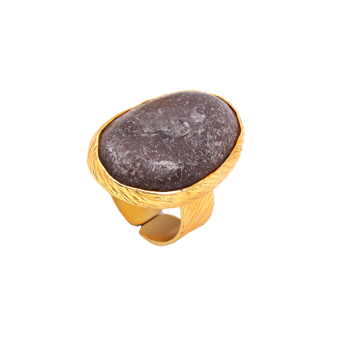 AGATE STONE SEATED NIKEL FREE GOLD PLATED DESIGNER RING WHOLESALE 10 PC ARP008
