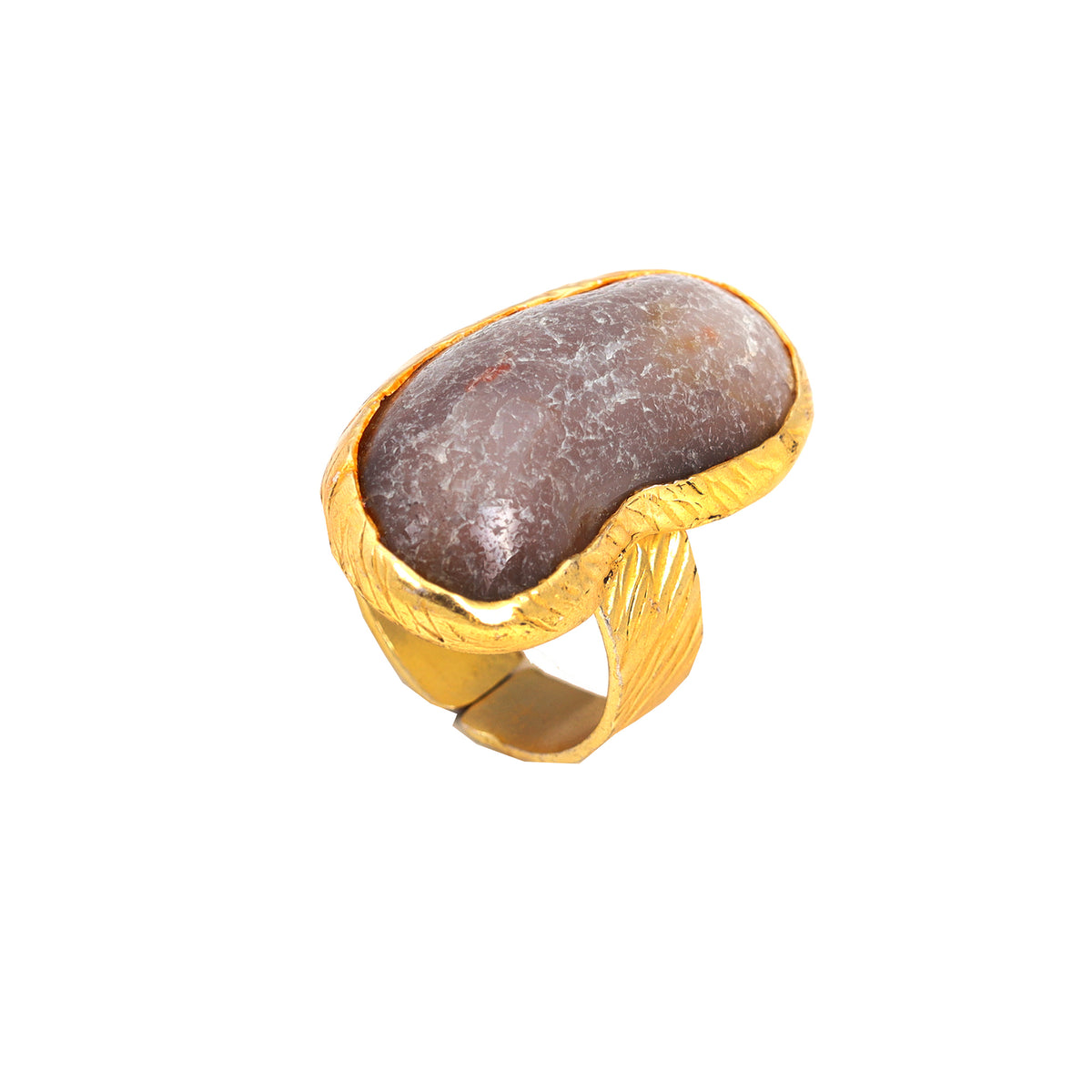 AGATE STONE SEATED NIKEL FREE GOLD PLATED DESIGNER RING WHOLESALE 10 PC ARP008