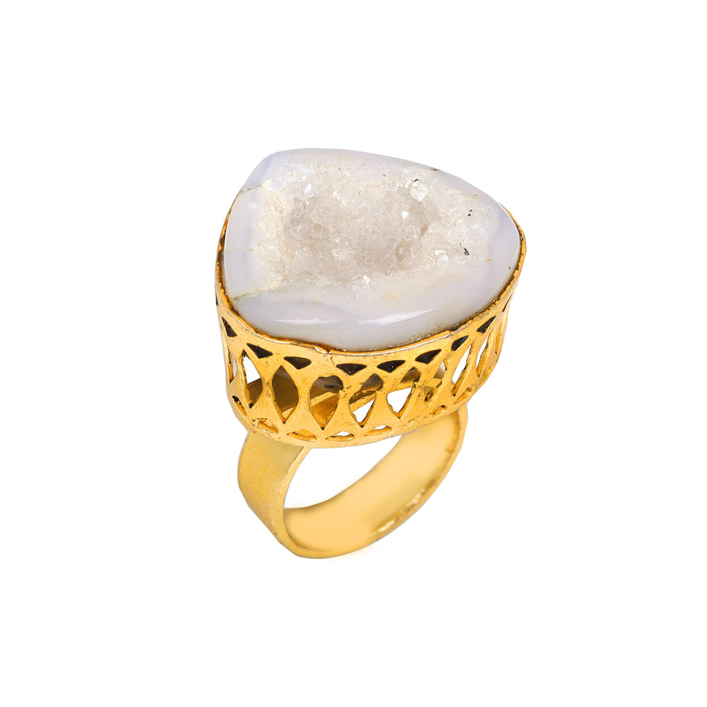 DRUZZY SEATED NIKEL FREE GOLD PLATED DESIGNER RING WHOLESALE 10 PC ARP009
