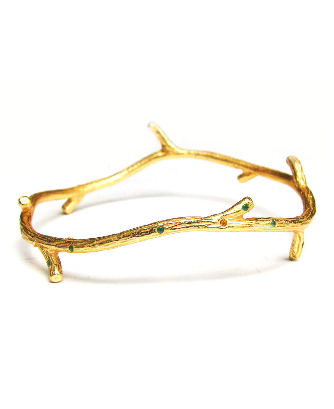 TREE BARK PALIN BANGLE 35 STONE SEATED