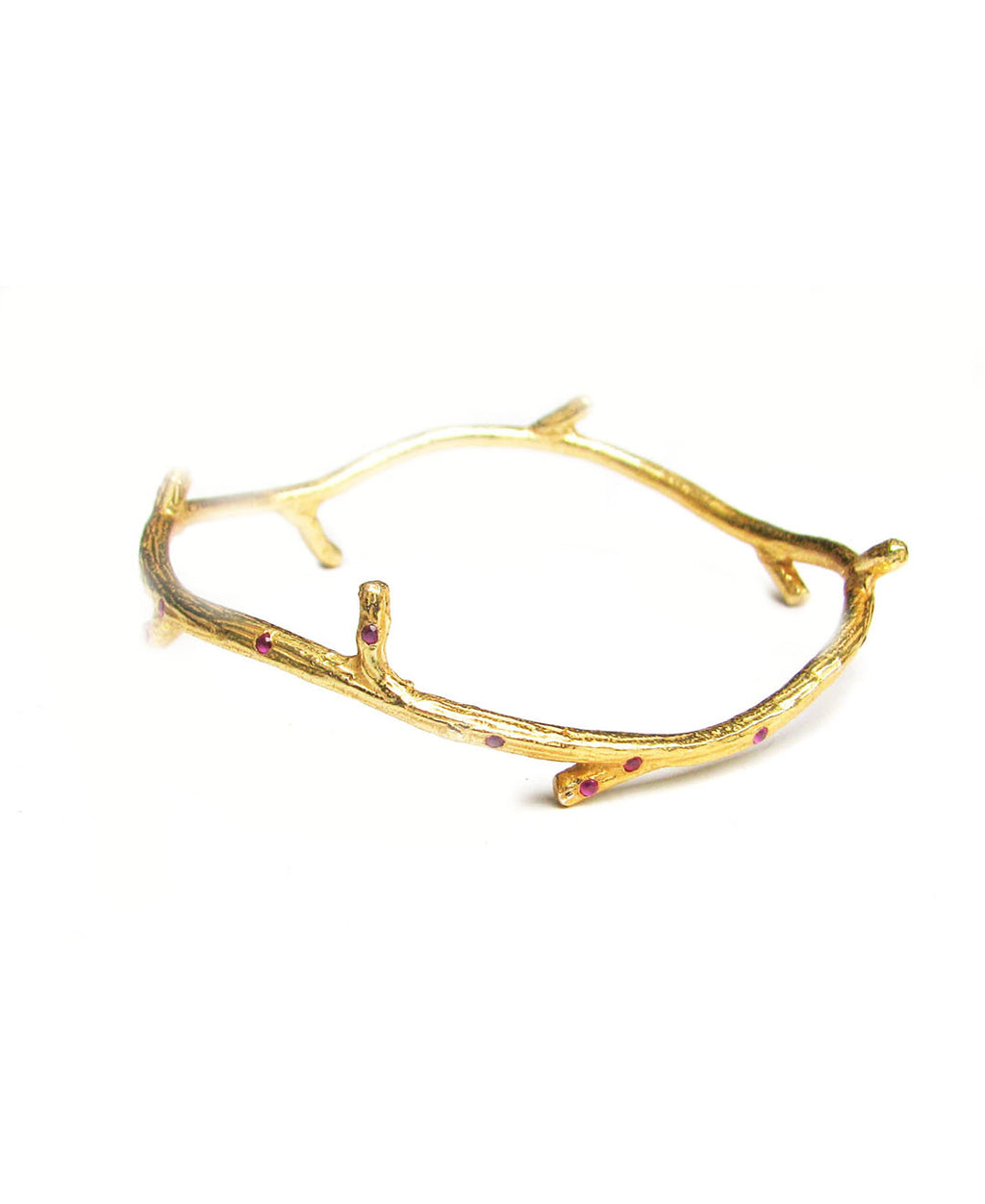 TREE BARK PALIN BANGLE 35 STONE SEATED