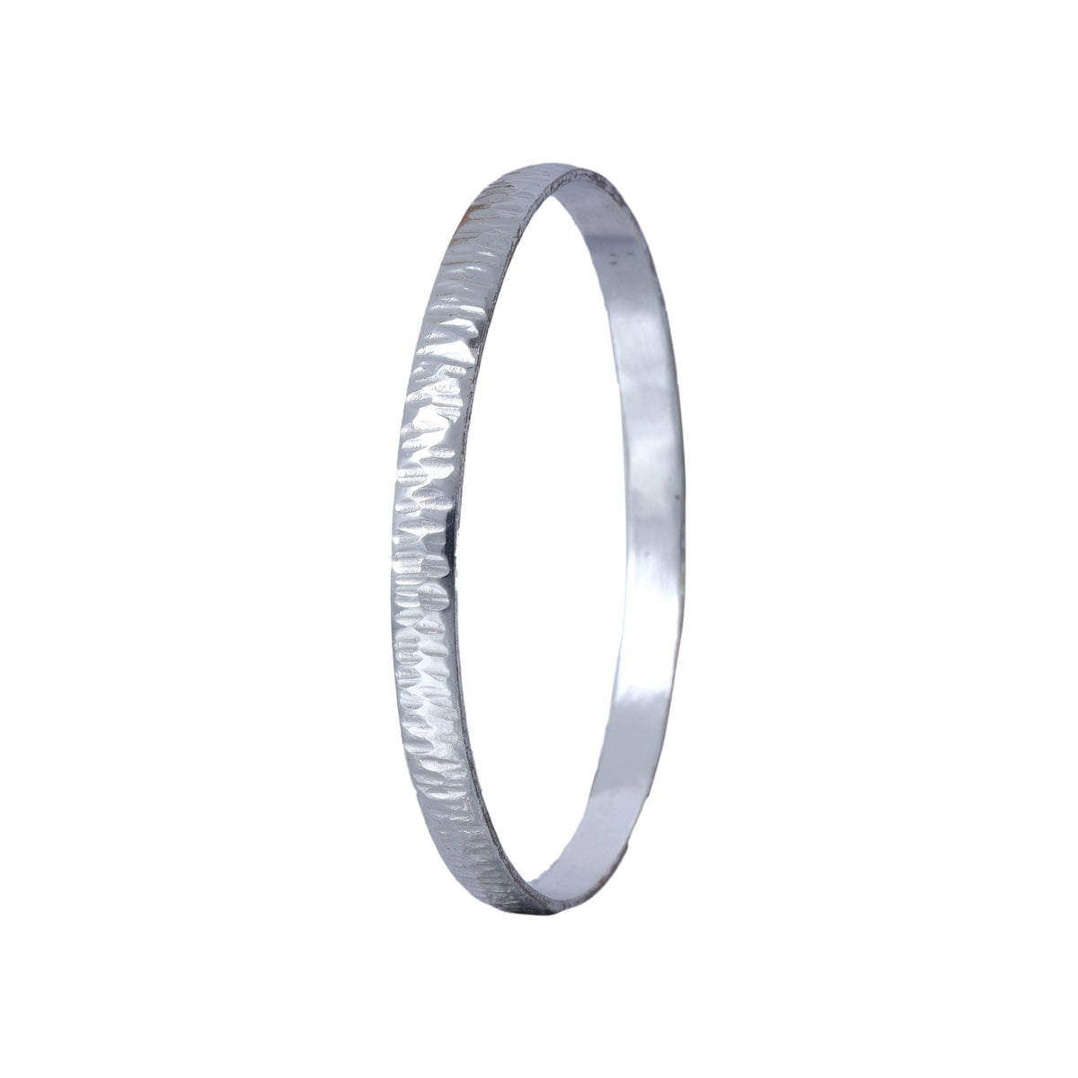 5MM BRODEHALF ROUND HAMMRED BANGLE