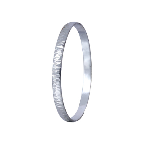 5MM BRODEHALF ROUND HAMMRED BANGLE