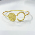 RETRO COIN  ORGANIC SCULPTURAL CUFF