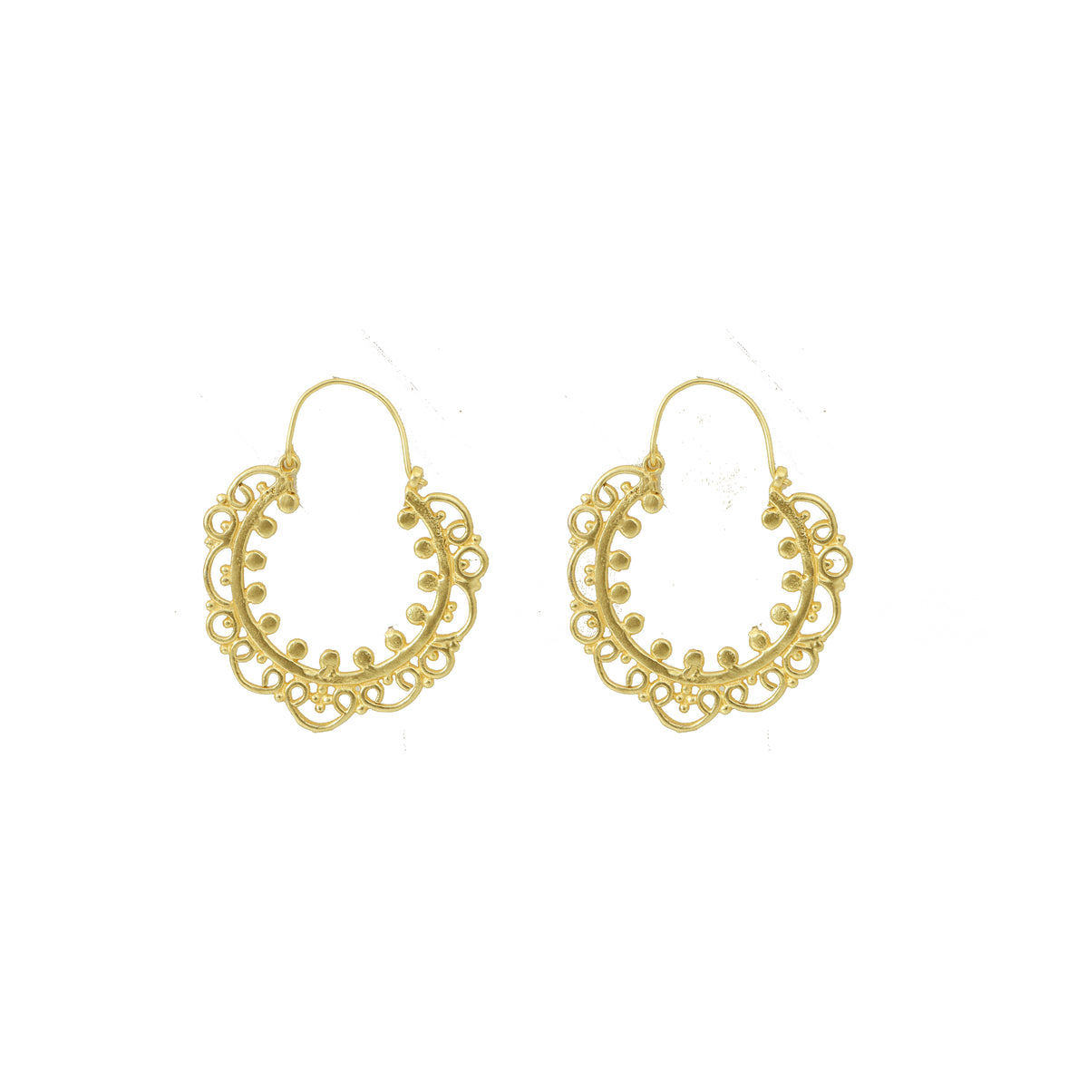 FLOWER HOOP DESIGNER EARRING