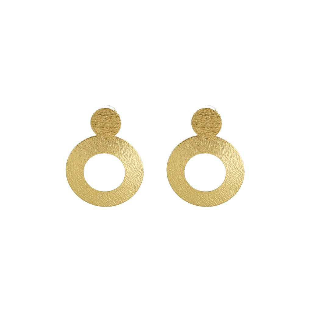 CONTEMPORARY DISC DESIGNER EARRING