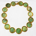 ROUND DISC FLORITE STONE 24 MM DESIGNER NECKLACE