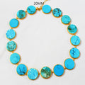ROUND DISC TERQUAISE  STONE 20 MM DESIGNER NECKLACE