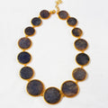 ROUND DISC IOLITE  STONE 24,20,16 MM DESIGNER NECKLACE BGN0031