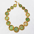 ROUND DISC FLORITE  STONE 24,20,16 MM DESIGNER NECKLACE