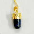 BRASS WITH GOLD PLATED LAPIS   BULLET DESIGNER NECKLACE BGN0048