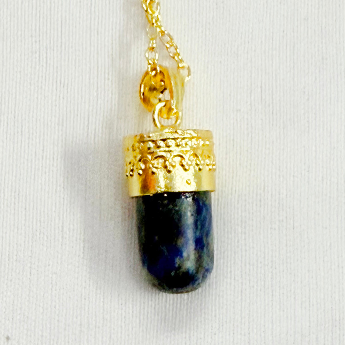 BRASS WITH GOLD PLATED LAPIS   BULLET DESIGNER NECKLACE BGN0048