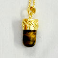 BRASS WITH GOLD PLATED TIGERSEYE  BULLET DESIGNER NECKLACE BGN0049