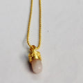 BRASS WITH GOLD PLATED ROSE QUARTZ   BULLET DESIGNER NECKLACE BGN0051