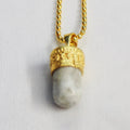 BRASS WITH GOLD PLATED MOONSTONE   BULLET DESIGNER NECKLACE  BGN0052