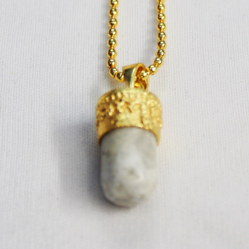 BRASS WITH GOLD PLATED MOONSTONE   BULLET DESIGNER NECKLACE  BGN0052