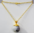 MOONSTONE  25MM BALL GOLD PLATED BRASS NECKLACE  BGN0059