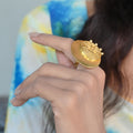 COIN FLORAL DESIGNER RING