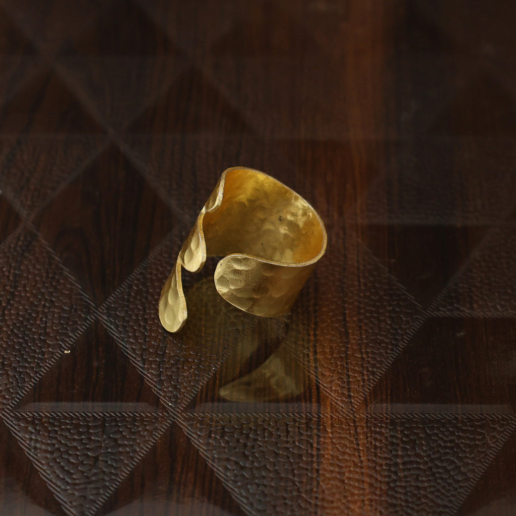 TROPOCAL LEAF HAND CARVED DESIGNER RING