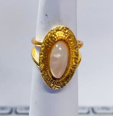 NIKAL FREE BRASS WITH GOLD PLATED GEM STONE SEATED DESIGNER RING BGR0029