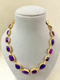 PURPEL CHALCE STONE NECKLACE  EEN0129