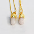 ROSE QUARTZ STONE BULLET NECKLACE WHOLESALE 10 PC EEN0001 A