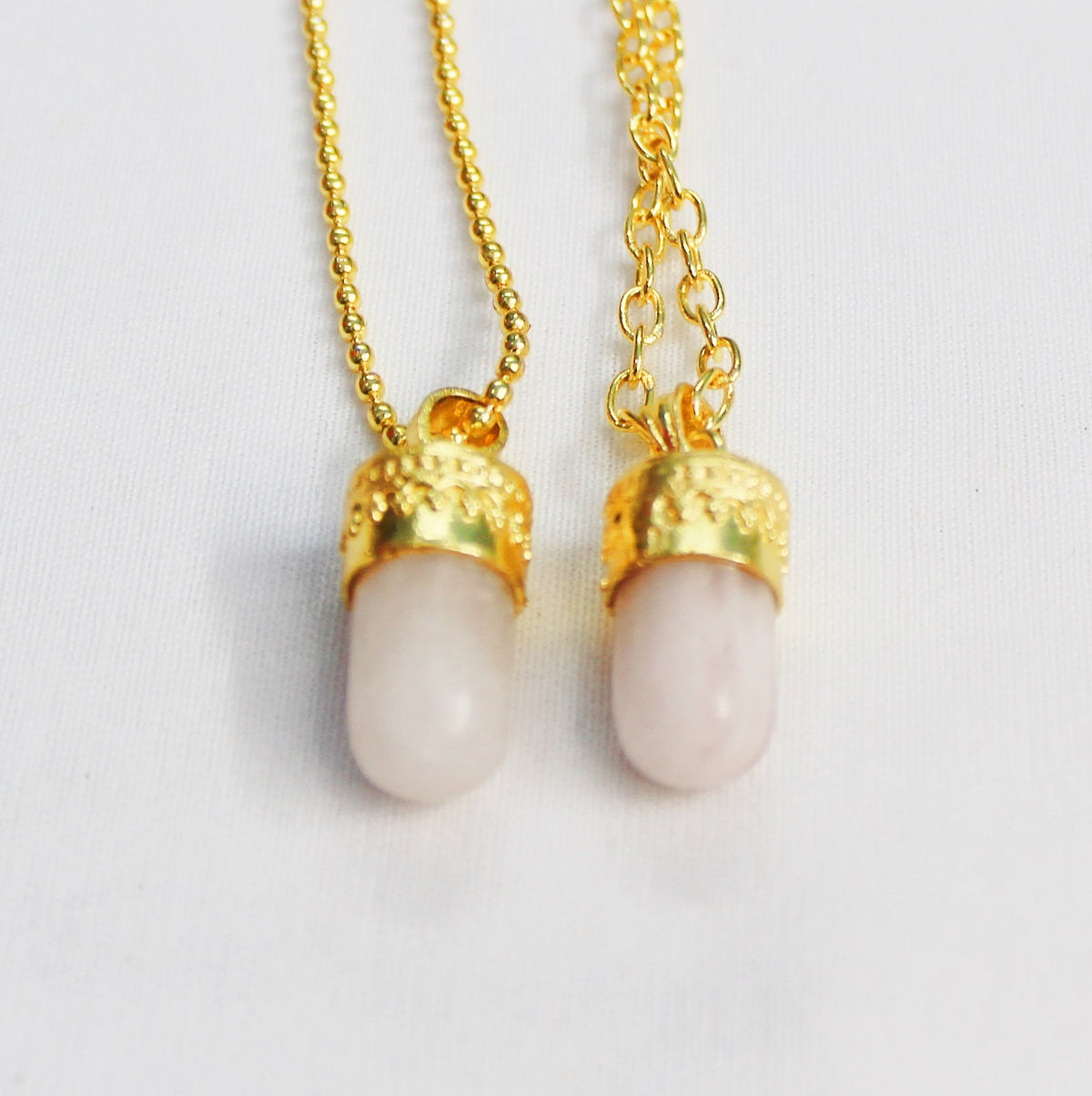 ROSE QUARTZ STONE BULLET NECKLACE WHOLESALE 10 PC EEN0001 A