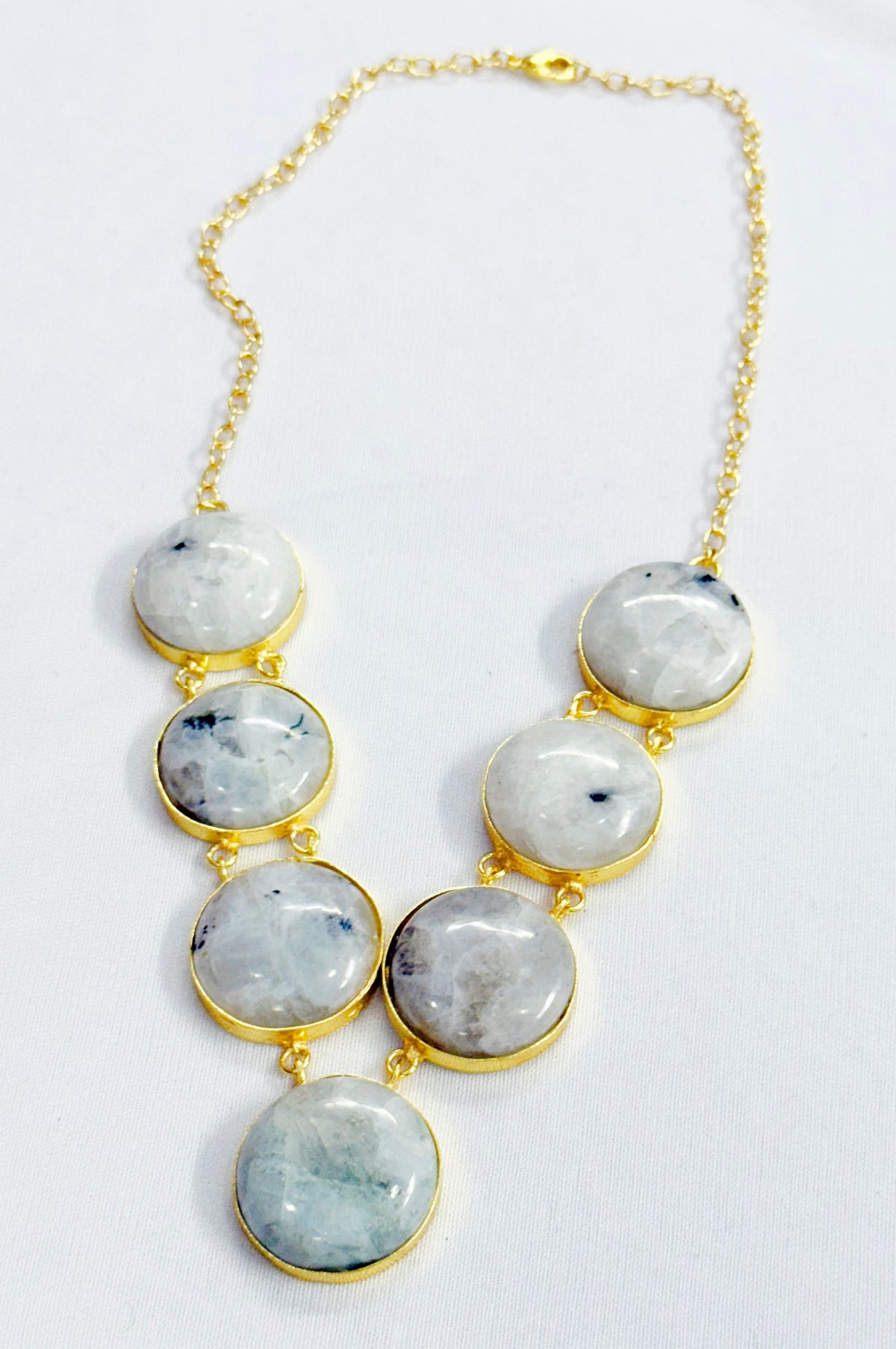 NIKEL FREE BRASS GOLD PLATED EACOATED WITH GEM STONE SEATED DESIGNER NECKLACE WHOLESALE 10 PC EEN0005