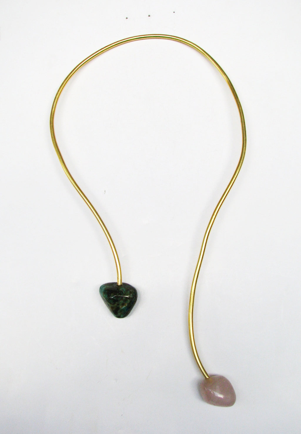 NIKEL FREE BRASS GOLD PLATED ECOATED WITH SEMI PRECIOUS STONE SEATED NECKLACE WHOLESALE 10 PC EEN0094