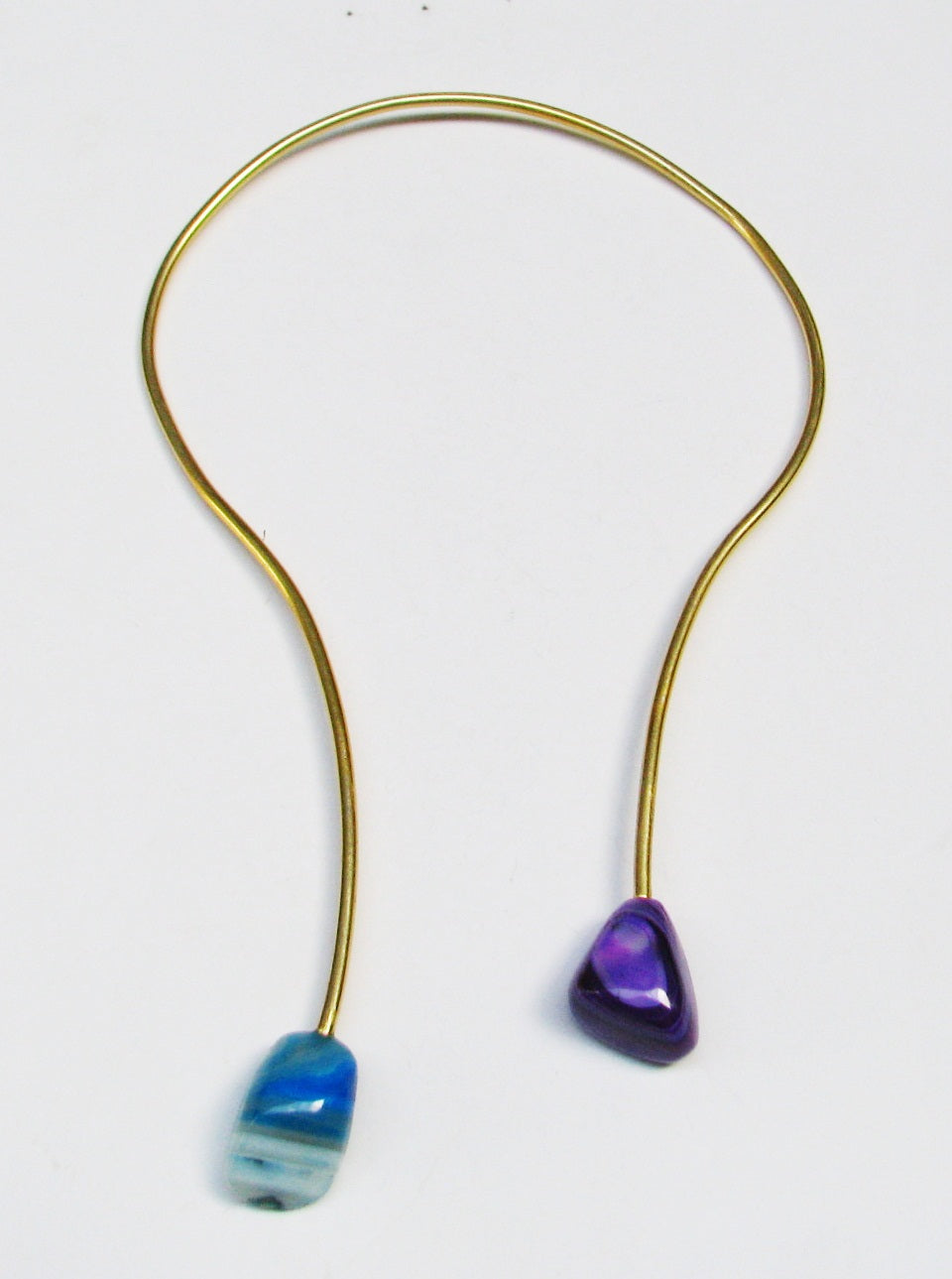 NIKEL FREE BRASS GOLD PLATED ECOATED WITH SEMI PRECIOUS STONE SEATED NECKLACE WHOLESALE 10 PC EEN0094