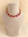 PINK CHALCE STONE NECKLACE EEN0128
