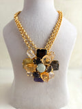 MULTY COLOR STONE BROOCH NECKLACE EEN0134