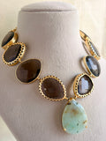 SMOKY CHRYOSPRASE DESIGENR NECKLACE ENN0152