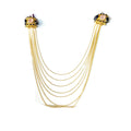 MULTY STONE BROOCH LONG CHAIN NECKLACE EEN0168