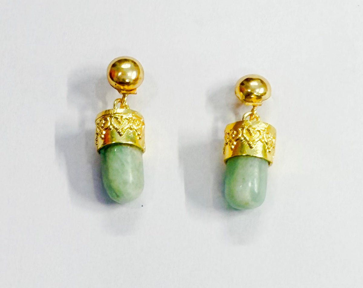 NIKEL FREE BRASS GOLD PLATED CEOATED WITH GEM STONE SETAED EARRING WHOLESALE 10 PAIR EGG0105